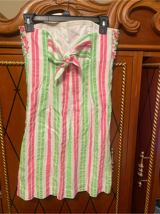 Lilly Pulitzer Dresses & Skirts - Lilly Pulitzer Pink and Green Striped Mini Dress one of a kind! Ready to party!